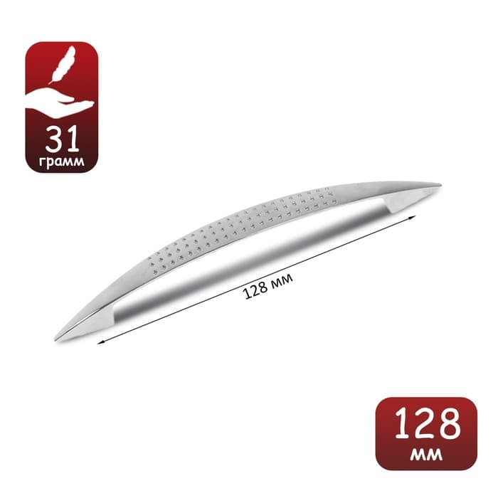 Ручка-скоба мебельная(мод.8856-128), м/о 128 мм, цвет хром