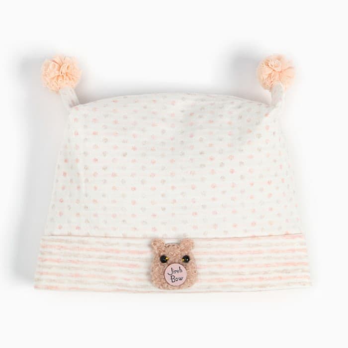 Шапка для девочки, размер 40-42 (3-6 мес.), светло-розовая