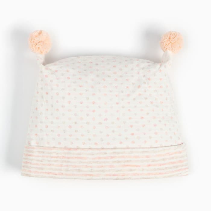 Шапка для девочки, размер 40-42 (3-6 мес.), светло-розовая