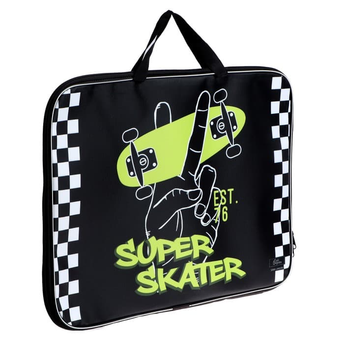 Папка с ручками, А3, текстильная, 47×35×2 см «Скейт»