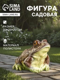 Садовая фигура из полистоуна «Лягушка глазастая древесная», 23×25×20 см