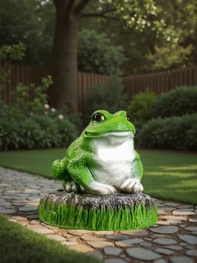 Садовая фигура из гипса «Лягушка на камне», 22×20×22 см