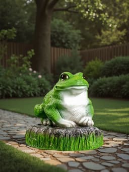 Садовая фигура из гипса «Лягушка на камне», 22×20×22 см