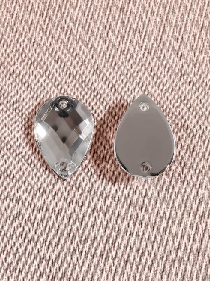 Стразы пришивные «Капля», из органического стекла, 10×14 мм, 20 шт., белые