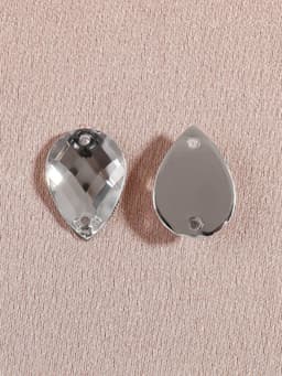 Стразы пришивные «Капля», из органического стекла, 10×14 мм, 20 шт., белые