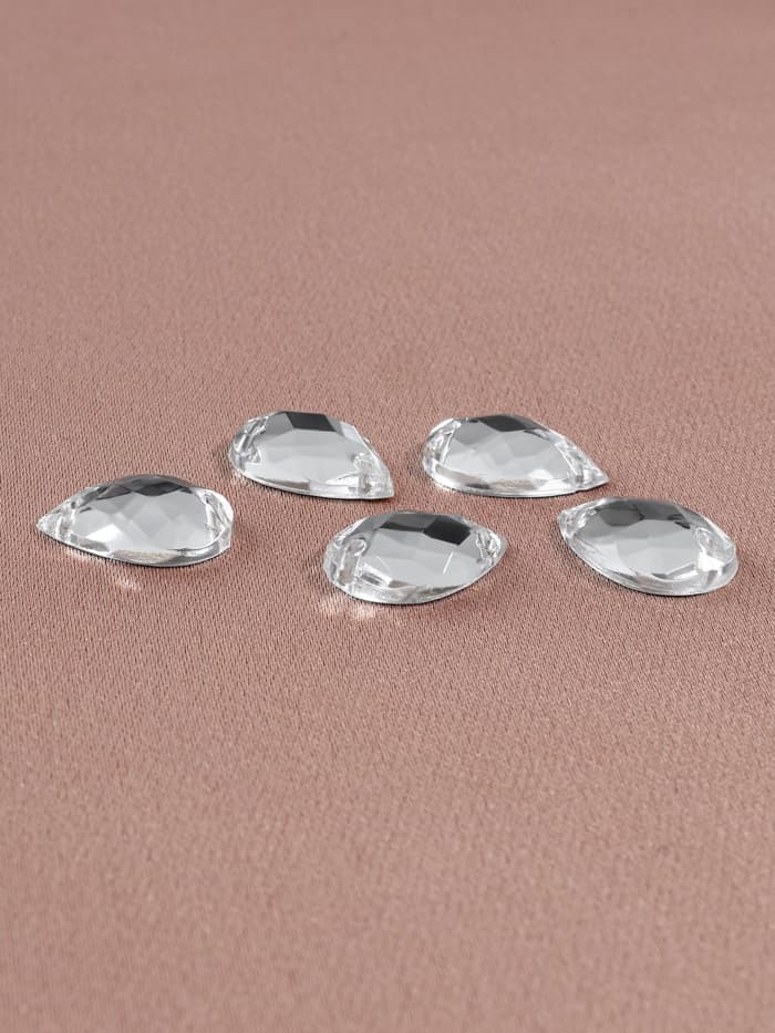 Стразы пришивные «Капля», из органического стекла, 10×14 мм, 20 шт., белые