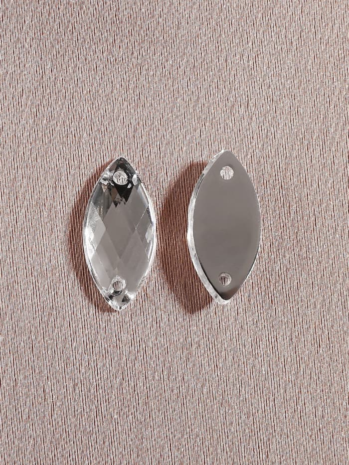 Стразы пришивные «Лепесток», лодочка, из органического стекла, 7×15 мм, 50 шт., белые