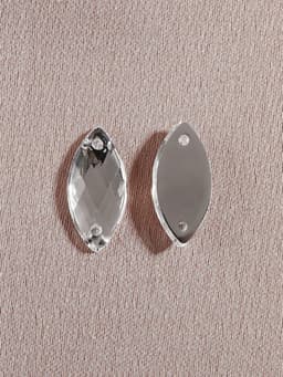 Стразы пришивные «Лепесток», лодочка, из органического стекла, 7×15 мм, 50 шт., белые