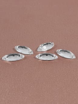 Стразы пришивные «Лепесток», лодочка, из органического стекла, 7×15 мм, 50 шт., белые