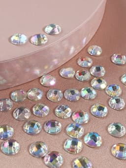 Стразы пришивные «Шатон», круглые, из органического стекла, с голографией, d=8 мм, 50 шт.