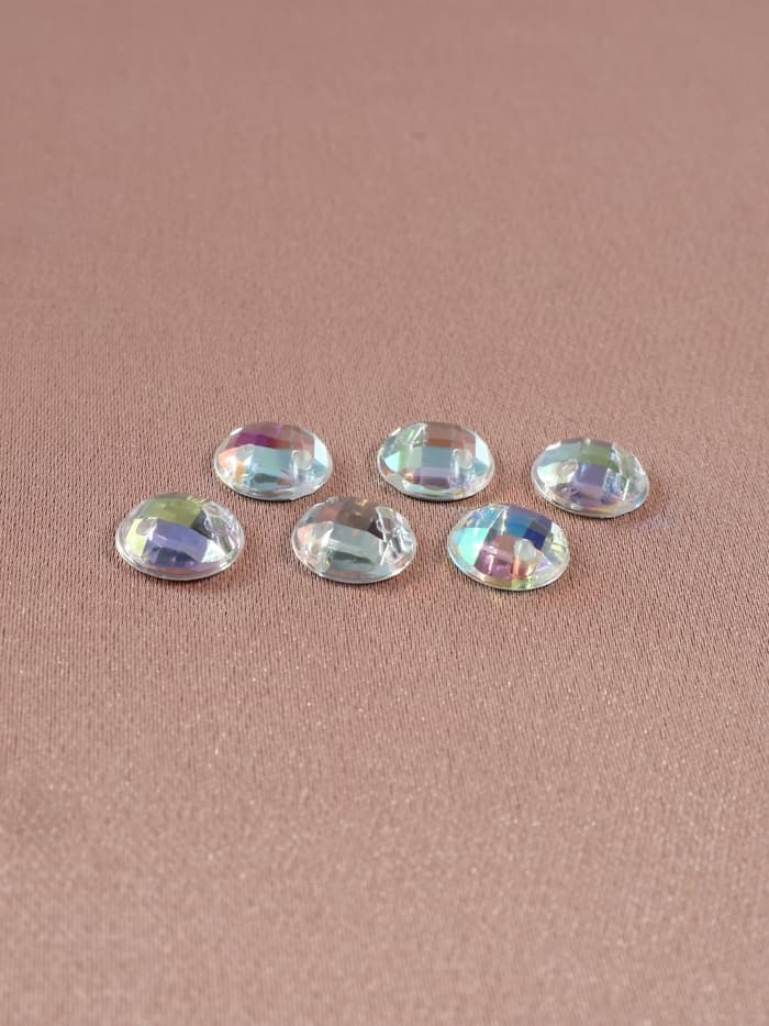 Стразы пришивные «Шатон», круглые, из органического стекла, с голографией, d=8 мм, 50 шт.