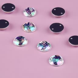 Стразы пришивные «Шатон», круглые, из органического стекла, с голографией, d=10 мм, 50 шт.