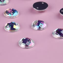 Стразы пришивные «Шатон», круглые, из органического стекла, с голографией, d=10 мм, 50 шт.