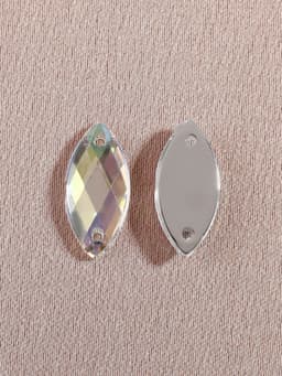 Стразы пришивные «Лепесток», лодочка, из органического стекла, с голографией, 7×15 мм, 50 шт.