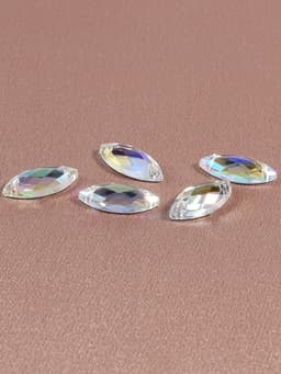 Стразы пришивные «Лепесток», лодочка, из органического стекла, с голографией, 7×15 мм, 50 шт.