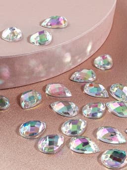 Стразы пришивные «Капля», из органического стекла, с голографией, 10×14 мм, 20 шт.