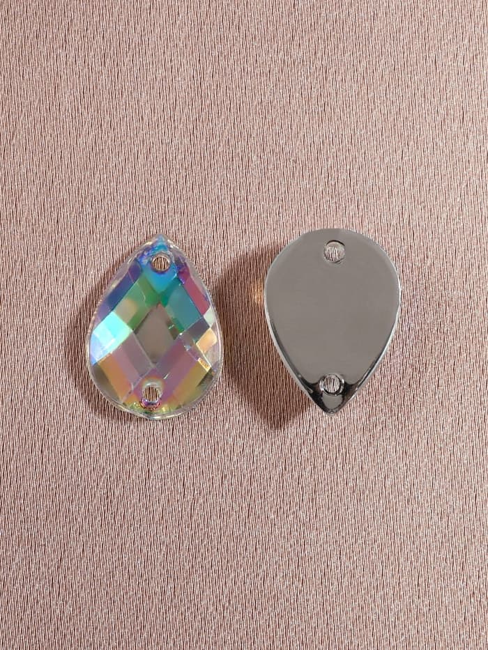 Стразы пришивные «Капля», из органического стекла, с голографией, 10×14 мм, 20 шт.