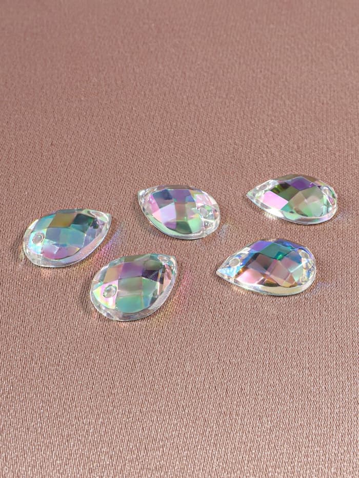 Стразы пришивные «Капля», из органического стекла, с голографией, 10×14 мм, 20 шт.