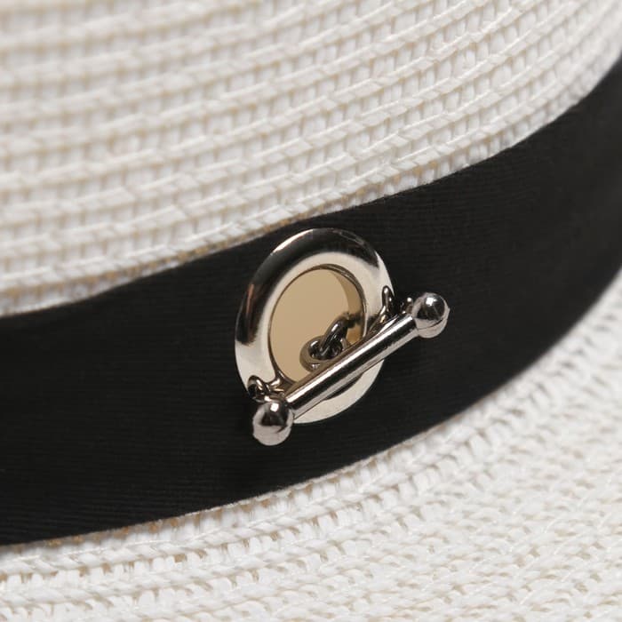 Шляпа женская с бусинами MINAKU, размер 56-58, цвет молочный