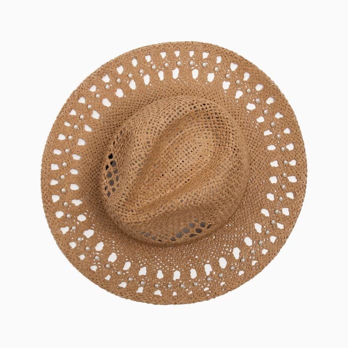 Шляпа женская с декором MINAKU, коричневая, размер 56-58