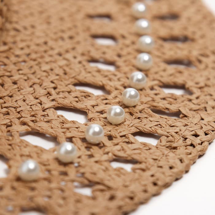 Шляпа женская с декором MINAKU, коричневая, размер 56-58