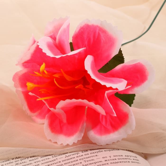 Цветы искусственные «Бегония криспа», h=27 см, d=11 см, ярко-розовые