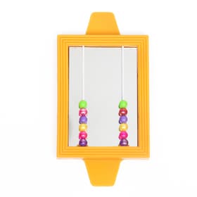 Игрушка для птиц «Зеркало с бусами», 13×6.7 см, цвет МИКС