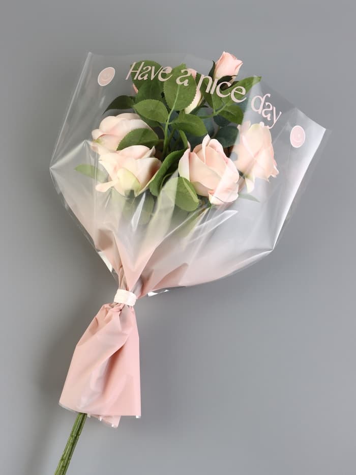 Пакет цветочный Конус, розовый, 36×20×45 см±1 см