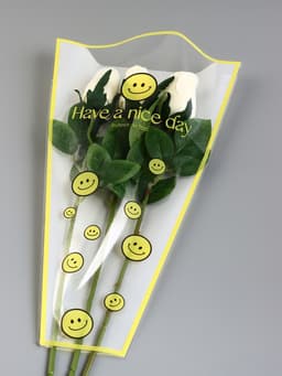 Пакет цветочный Конус, белый, 28×9×44 см±1 см