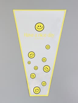 Пакет цветочный Конус, белый, 28×9×44 см±1 см