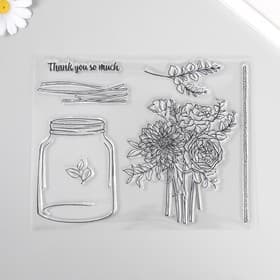 Штамп для творчества «Банка с цветами», 17×21.5×0.3 см