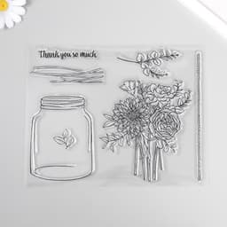 Штамп для творчества «Банка с цветами», 17×21.5×0.3 см