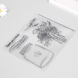 Штамп для творчества «Банка с цветами», 17×21.5×0.3 см