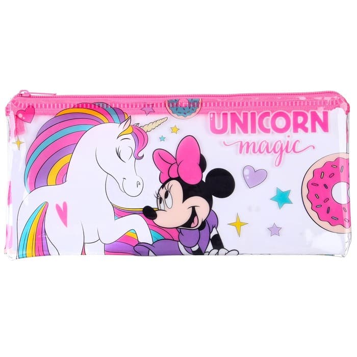 Пенал мягкий, 1 отделение, 95×205 мм, ПВХ, «Минни Маус и единорог»