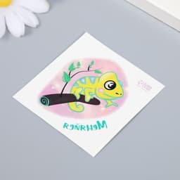 Переводная тату на тело цветная «Хамелеон на ветке: Меняйся», 6×6 см