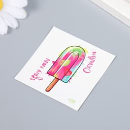 Переводная тату на тело цветная «Фруктовый лёд: Охлади свой пыл», 6×6 см