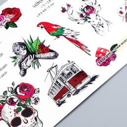 Переводные тату цветные «Фолк-арт», 18×11 см