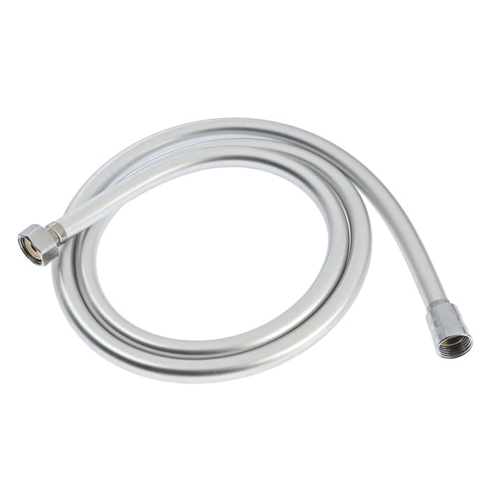 Душевой шланг ZEIN Z31PS, 150 см, гайки стальные, латунная втулка, силикон, серебристый, Имп/Имп