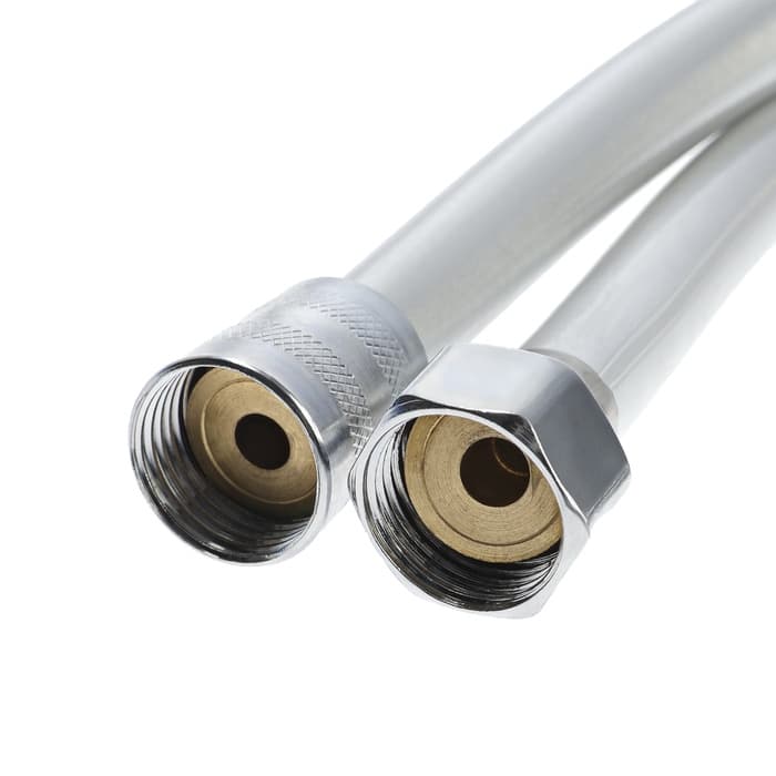 Душевой шланг ZEIN Z31PS, 150 см, гайки стальные, латунная втулка, силикон, серебристый, Имп/Имп