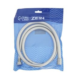 Душевой шланг ZEIN Z31PS, 150 см, гайки стальные, латунная втулка, силикон, серебристый, Имп/Имп