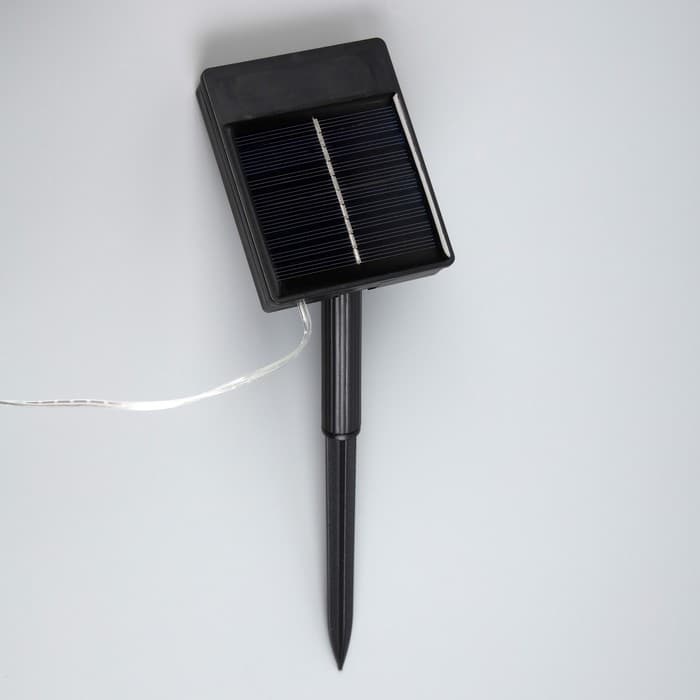 Гирлянда «Занавес» 2×1.5 м, IP44, прозрачная нить, 280 LED, свечение белое, 8 режимов, солнечная батарея