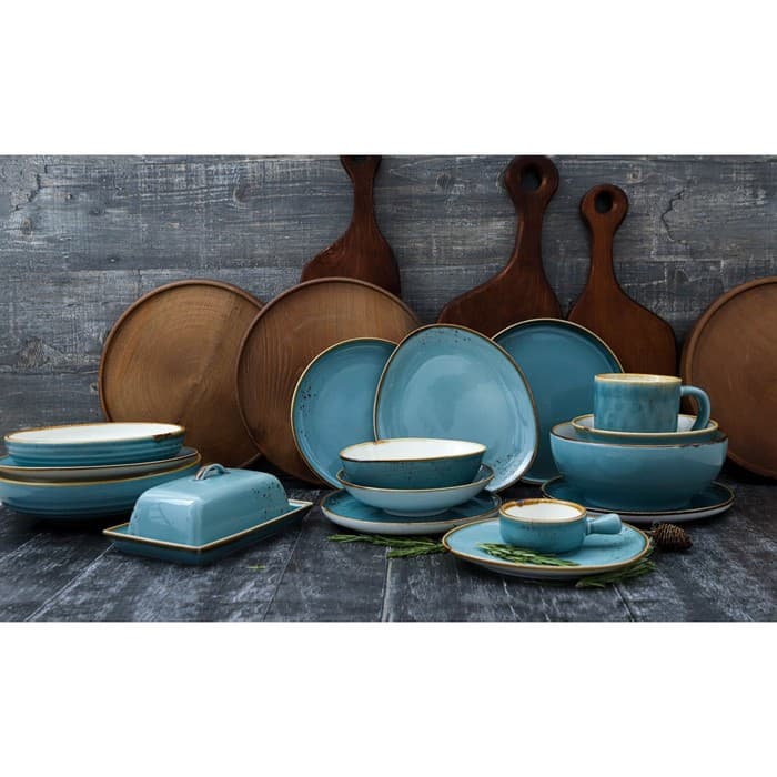 Маслёнка Magistro «Церера», 18×12 см, фарфор, голубая