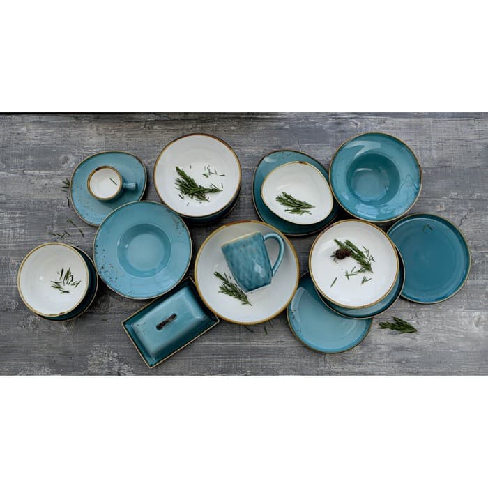 Маслёнка Magistro «Церера», 18×12 см, фарфор, голубая