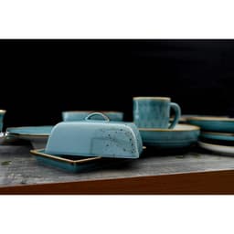 Маслёнка Magistro «Церера», 18×12 см, фарфор, голубая