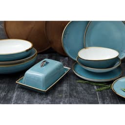 Маслёнка Magistro «Церера», 18×12 см, фарфор, голубая