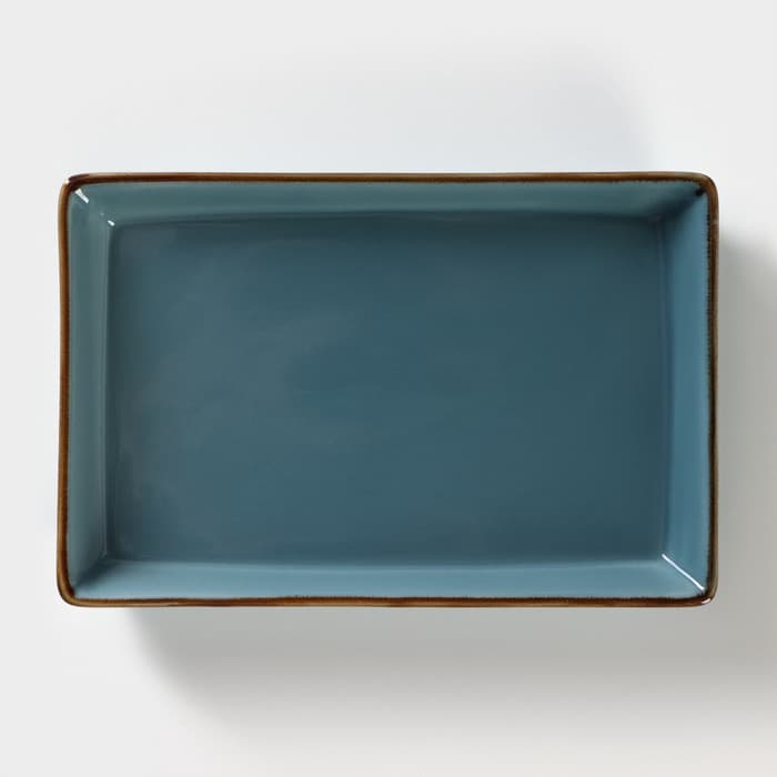 Маслёнка Magistro «Церера», 18×12 см, фарфор, голубая