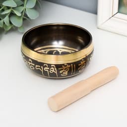 Поющая чаша «Иероглифы» с резонатором, музыкальный инструмент, 4.5×9.5×9.5 см