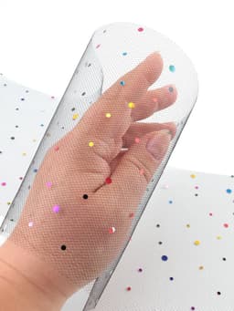 Фатин с разноцветными блёстками, 15 см, 23±1 м, 11±1 г/м², чёрный №40