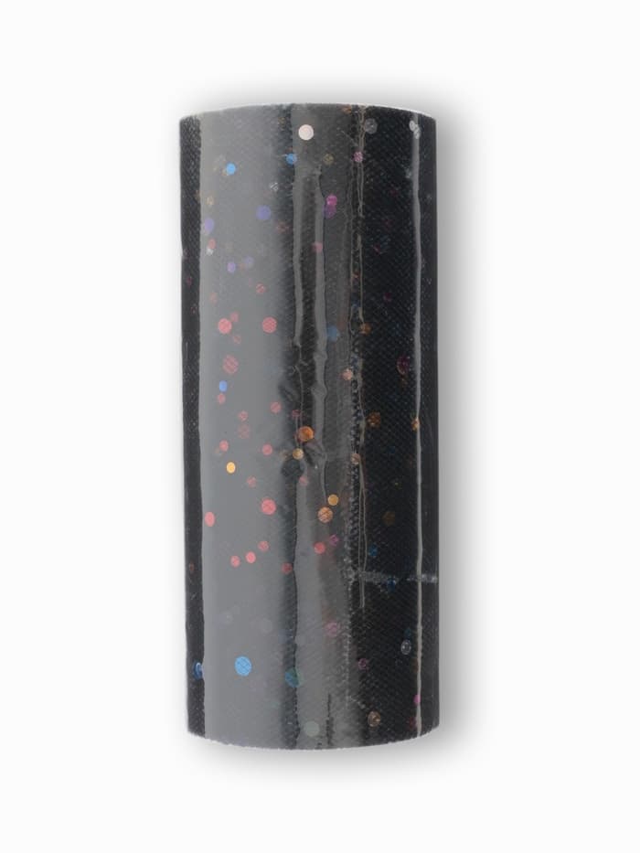 Фатин с разноцветными блёстками, 15 см, 23±1 м, 11±1 г/м², чёрный №40