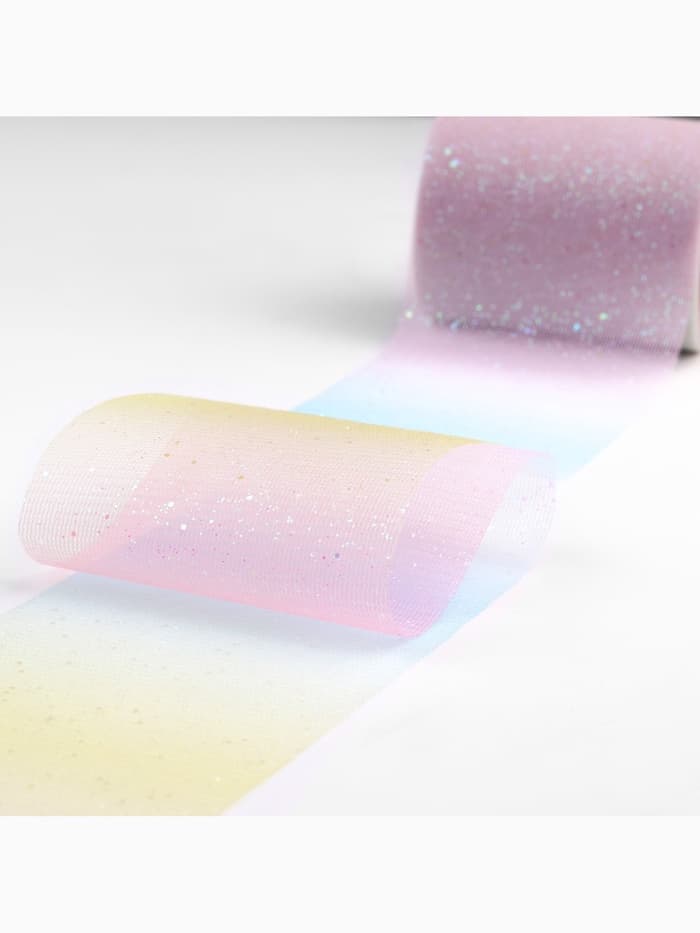 Фатин с глиттером «Радуга», 7.5 см, 9±0.5 м, 11±1 г/м², розовый №1